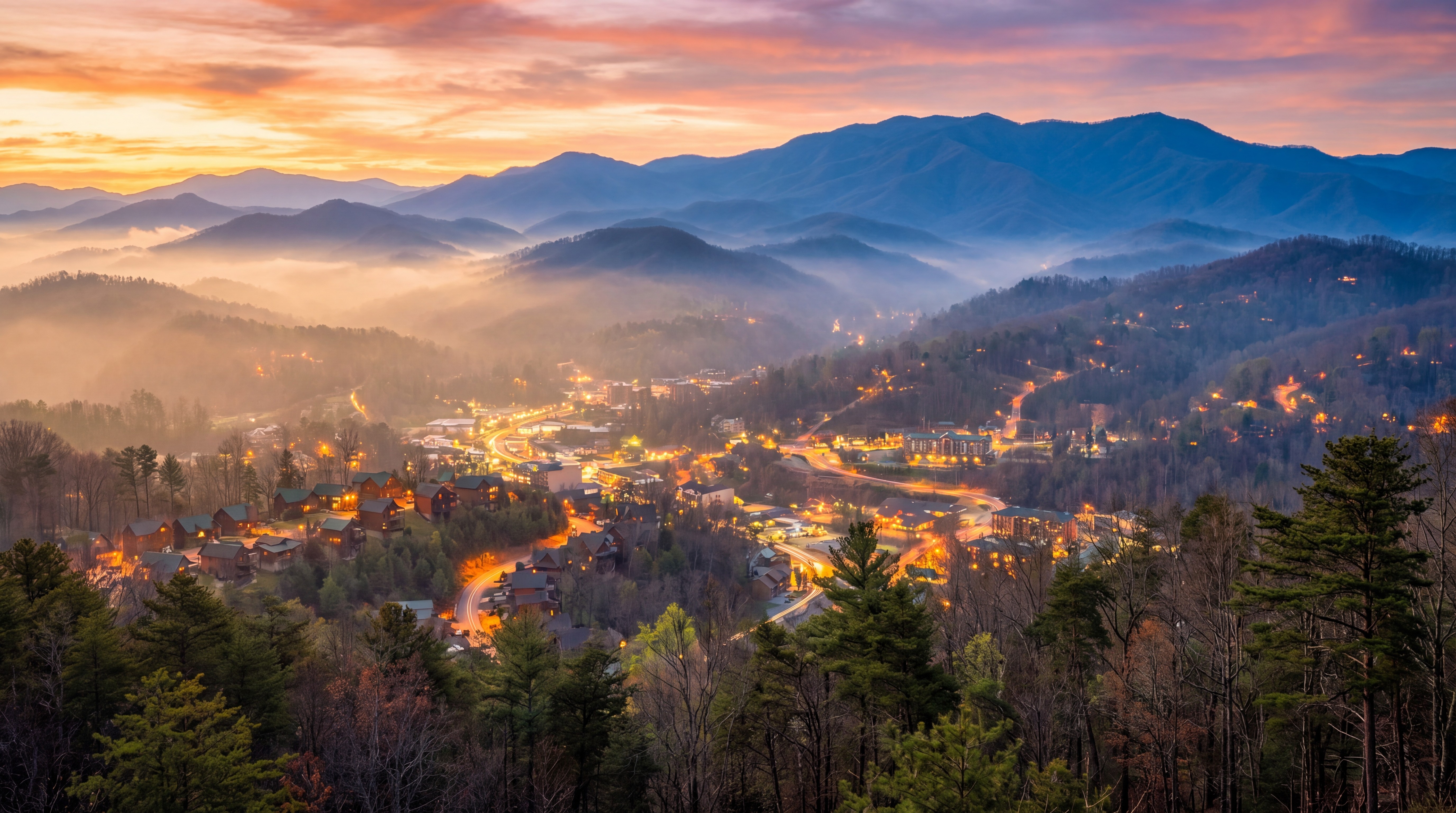 Mountain overlook in the Great Smoky Mountains